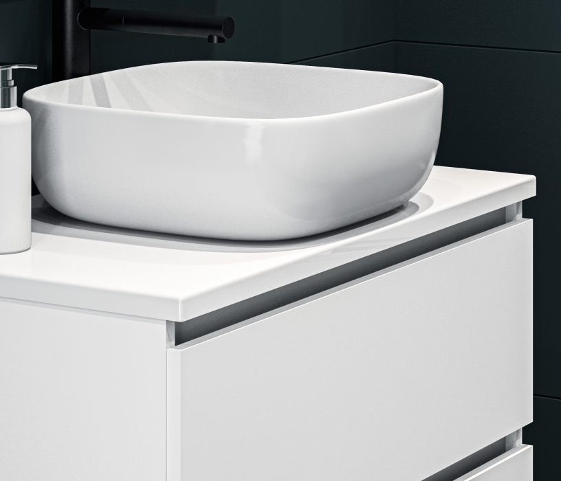 Аксессуары для ванной, Столешница Люкс СБ-3167 Белый глянец