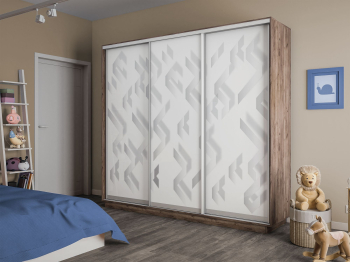 Шкаф-купе Экспресс 3-х дверный Фотопечать Ленты Стекла 240х60х220