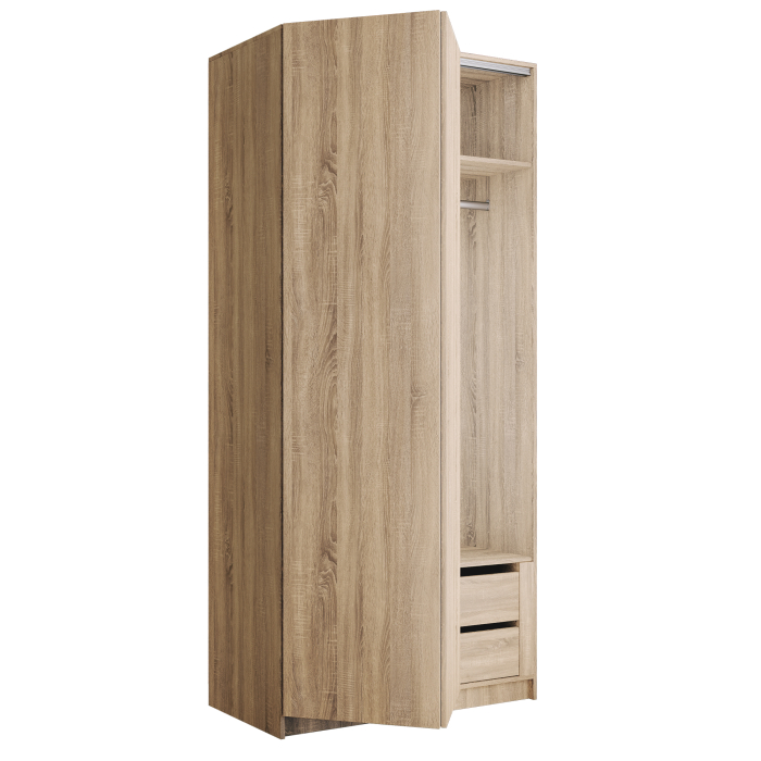 Шкафы распашные, Шкаф складной Е1 Локер ("Гармошка" с системой Push to Move/Левый)101х52,5х220 см, с модулем