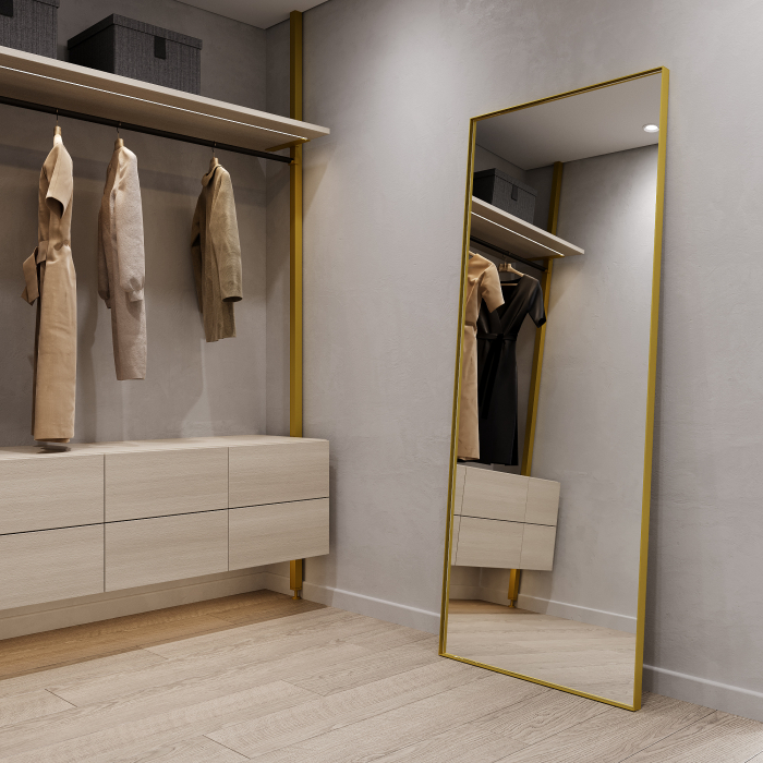 Зеркала в спальню, Напольно-настенное зеркало в раме GENGLASS HALFEO SLIM XL