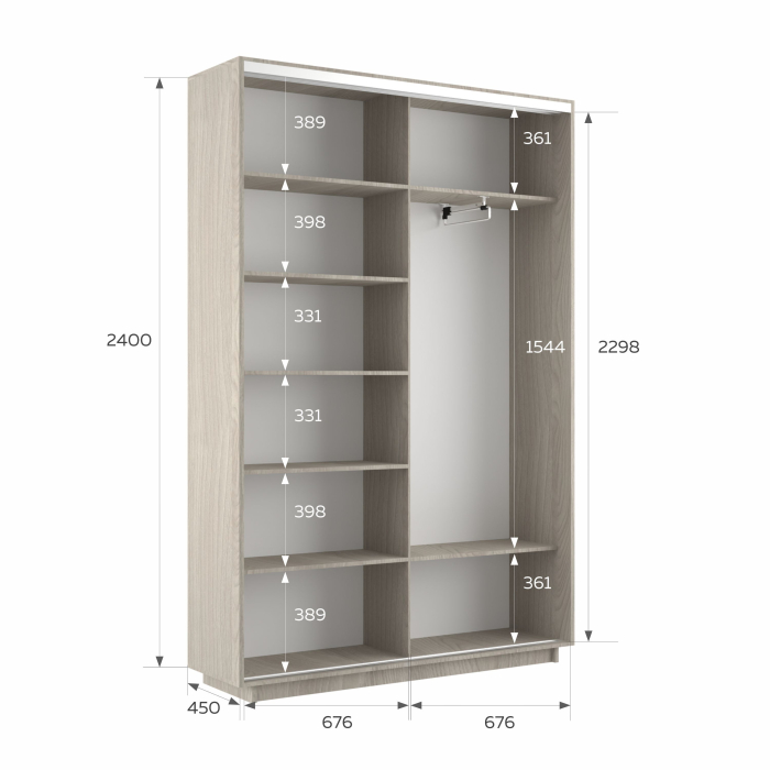 Шкафы-купе 2-х дверные, Шкаф-купе Экспресс 2-х дверный Фотопечать Шелк Стекла 140х45х240