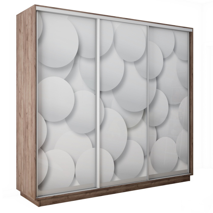 Шкафы-купе 3-х дверные, Шкаф-купе Экспресс 3-х дверный Фотопечать Шары Стекла 210х45х220