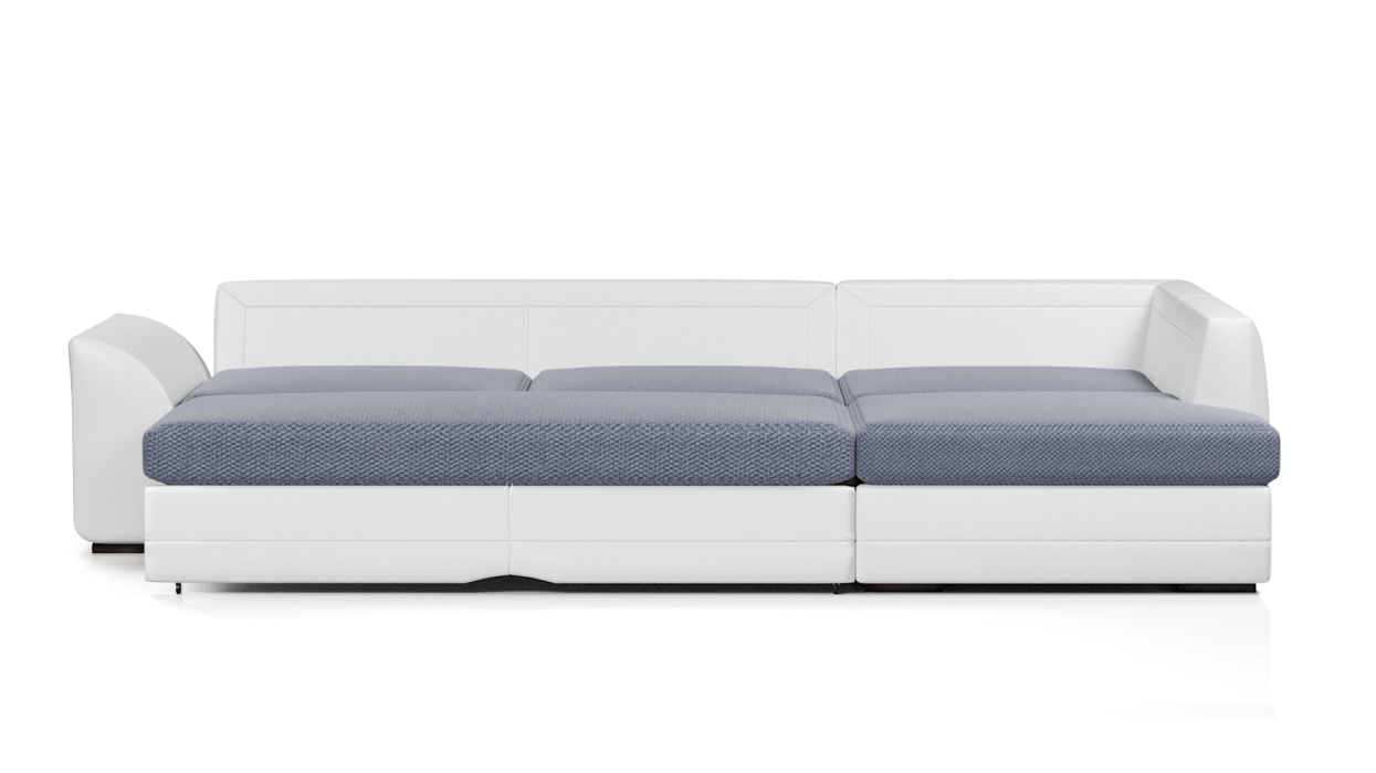 Диваны угловые в гостиную, Диван-кровать угловой Калифорния дельфин,велюр + экокожа