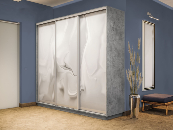 Шкаф-купе Экспресс 3-х дверный Фотопечать Шелк Стекла 180х45х240