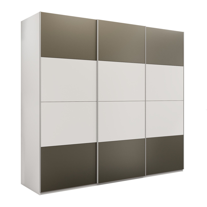 Шкафы-купе 3-х дверные, Шкаф-купе Эста 3-х дверный ДСП/Стекла хаки/Доводчик 300х66х240