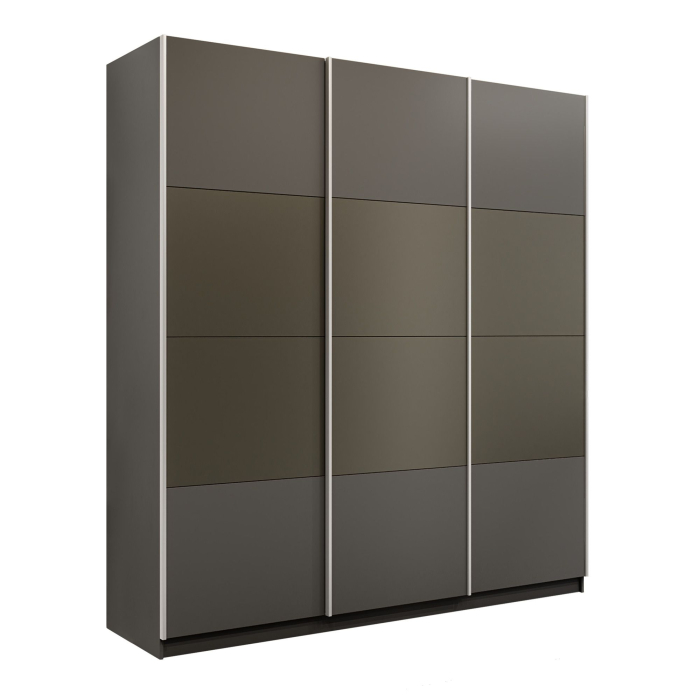 Шкафы-купе 3-х дверные, Шкаф-купе Эста 3-х дверный ДСП/Стекла хаки/Доводчик 270х66х240
