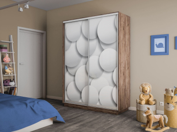 Шкаф-купе Экспресс 2-х дверный Фотопечать Шары Стекла 140х60х220