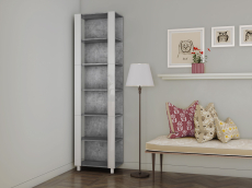 Открытые, Стеллаж модульный Универсальный 35х60х240 Белое стекло