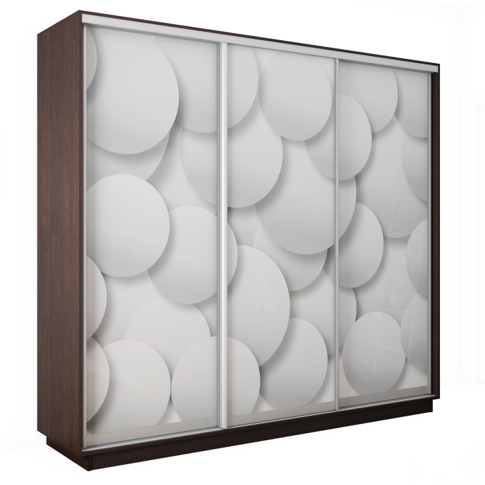 Шкафы-купе 3-х дверные, Шкаф-купе Экспресс 3-х дверный Фотопечать Шары Стекла 180х60х240