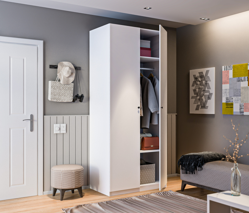 Для одежды, Шкаф 2х дверный Макс 1000 Белый