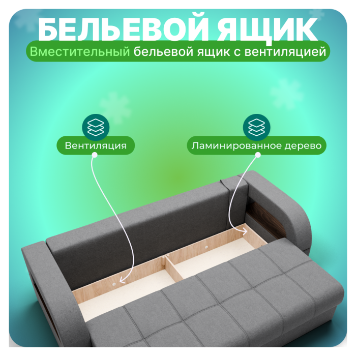 Диваны прямые, Прямой диван Рич-1, НПБ, Квест