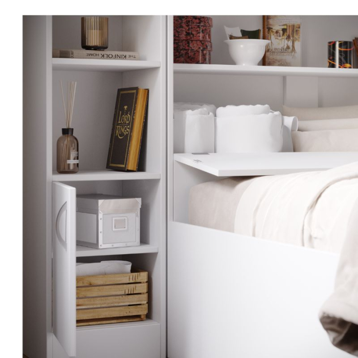 Кровати, Кровать Виктория XL с прикроватным блоком, ящиками и тумбами 140х200