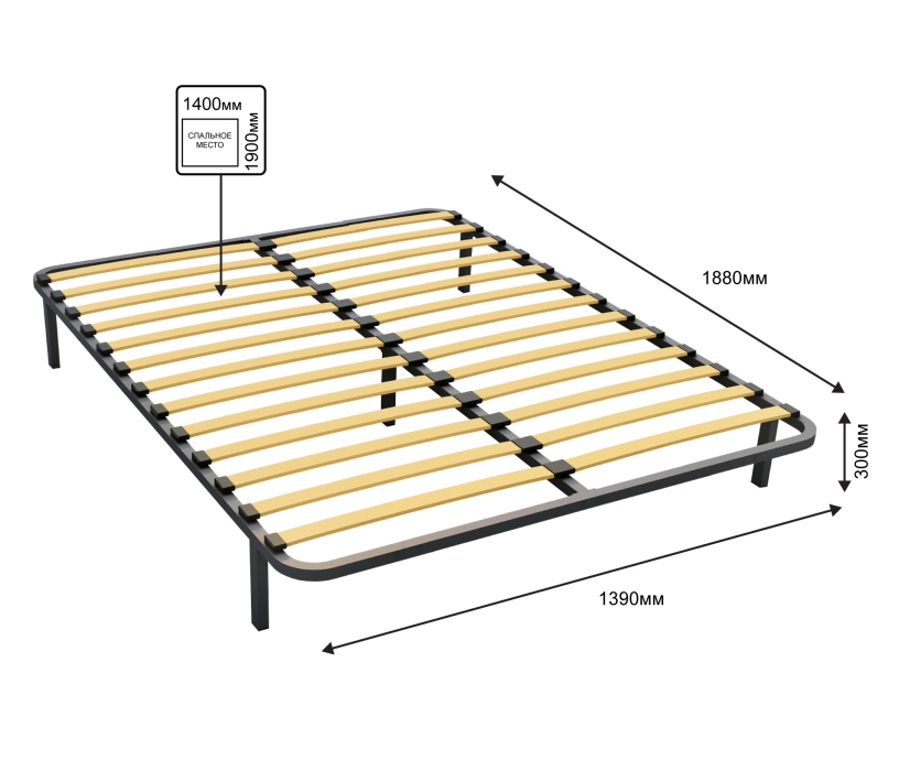 Ортопедические основания, Ортопедическое основание 140х190 см