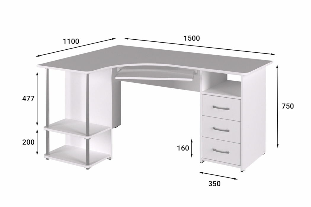 Угловые компьютерные столы, Стол компьютерный С-237
