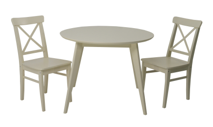 Стол Сканди К 90 слоновая кость со стульями Ингольф слоновая кость