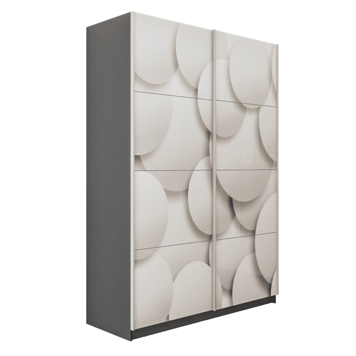 Шкафы-купе 2-х дверные, Шкаф-купе Прайм 2-х дверный Фотопечать Шары Стекла/Доводчики 160х57х230