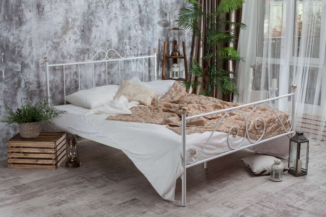 Кованые кровати, Кованая кровать Оливия 1.6 с двумя спинками