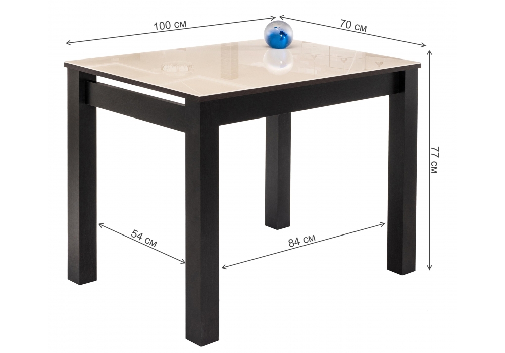 Обеденные столы, Стол стеклянный Раймунд (Венге)