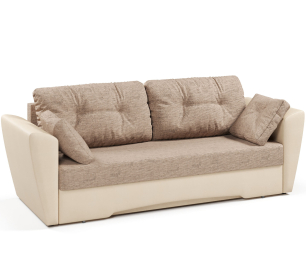 Диван-кровать прямой Амстердам еврокнижка,рогожка+экокожа