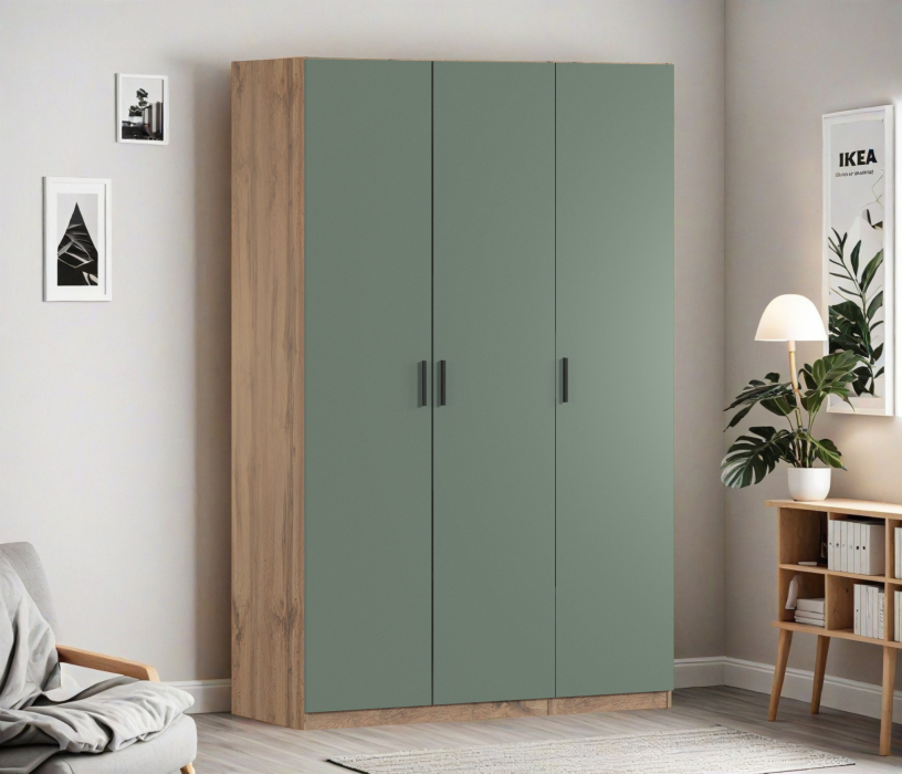 Для одежды, Шкаф трехдверный Макс 1500 мм, вариант №4 (ЛДСП, корпус дуб вотан)