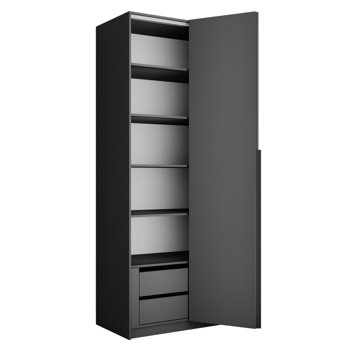 Шкафы распашные, Шкаф складной Е1 Локер ("Гармошка") 101х52,5х220 см, с полками и модулем