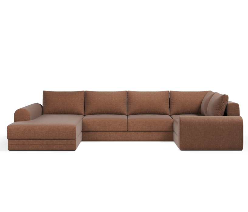 Диваны угловые в гостиную, Угловой диван Модерно П-образный, рогожка