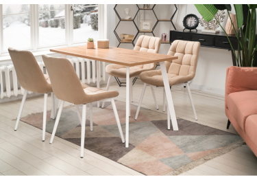 Стол деревянный Тринити Лофт 140 25 мм (белый матовый)