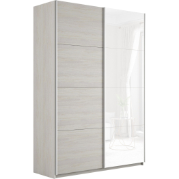 Шкаф-купе Прайм 2-х дверный ДСП/Стекло белое/Доводчики 120х57х230