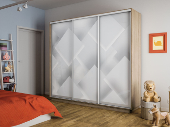 Шкаф-купе Экспресс 3-х дверный Фотопечать Квадрат Стекла 180х60х240