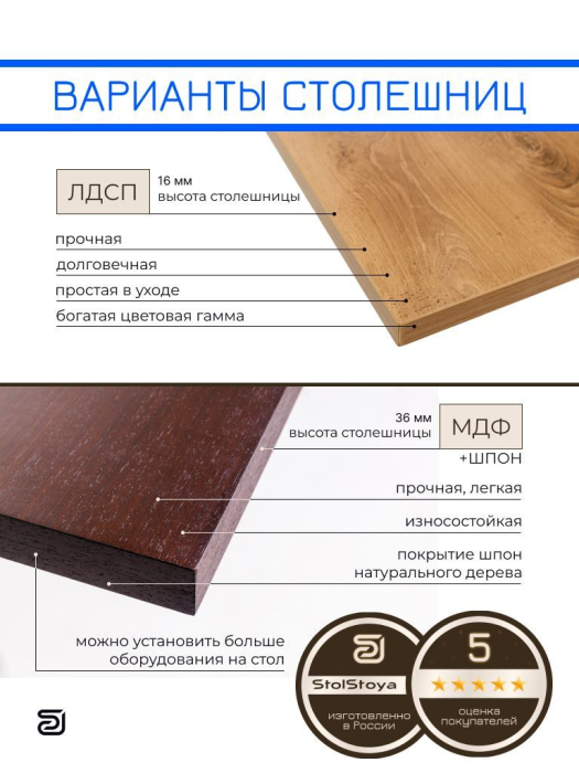 Прямые компьютерные столы, Компьютерный стол регулируемый, с электроприводом, STOLSTOYA BAZALT ЛДСП 125х75