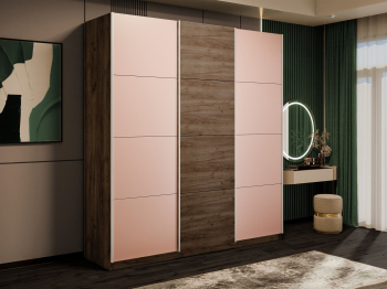 Шкаф-купе Прайм 3-х дверный Стекла пудра/ДСП/Доводчики 210х57х230