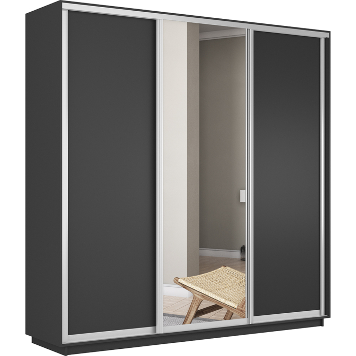 Шкафы-купе, Шкаф-купе Экспресс Медиум (1 зеркало) трио 2400 x 1800 x 600