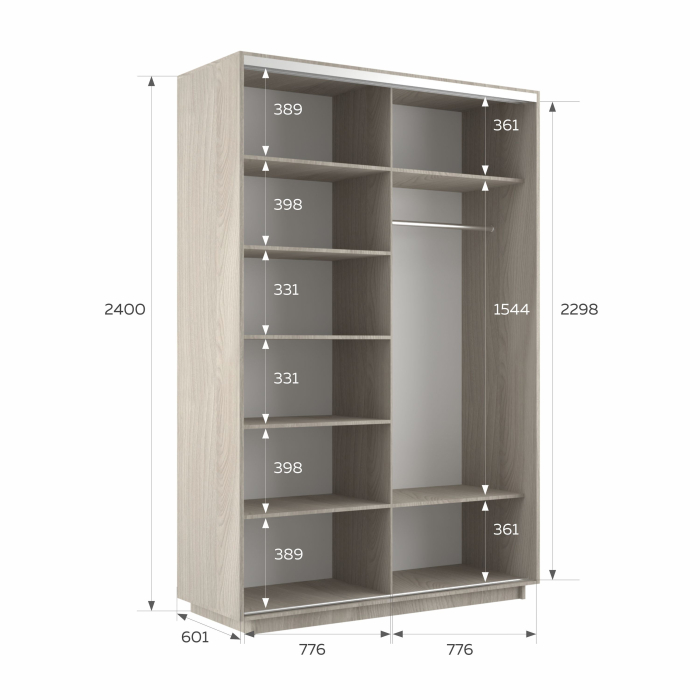 Шкафы-купе 2-х дверные, Шкаф-купе Экспресс 2-х дверный Фотопечать Калейдоскоп Стекла 160х60х240