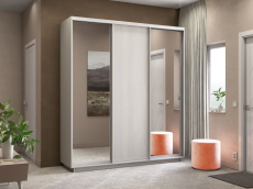 Шкафы-купе 3-х дверные, Шкаф-купе Экспресс Медиум (2 зеркала) трио 2400 x 2100 x 450