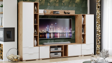 Хилтон, дуб крафт золотой, белый матовый