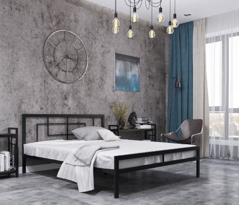 Кровати 140 см, Кровать в стиле лофт Кантерано low 1.4