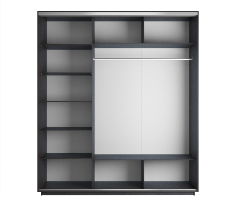 Шкафы-купе, Шкаф-купе Экспресс Медиум (2 зеркала) трио 2400 x 2400 x 600