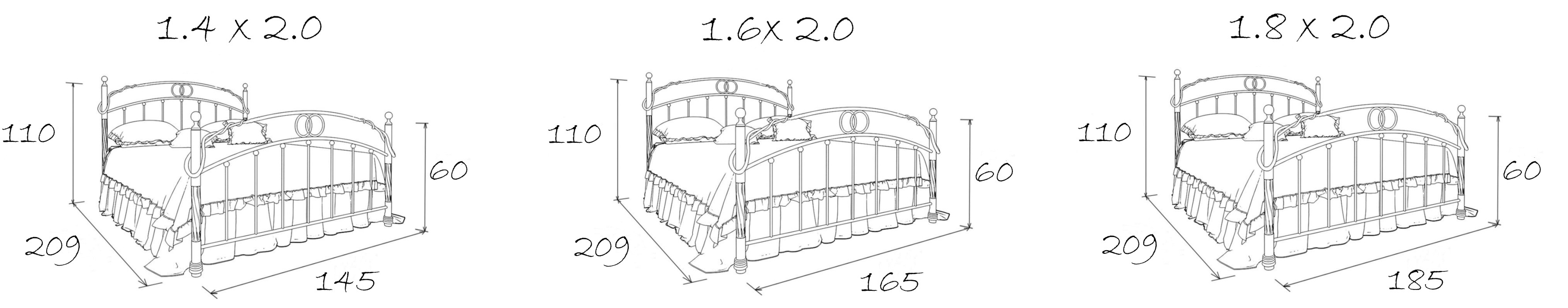 Кованые кровати, Кованая кровать Венеция 1.4 с одной спинкой
