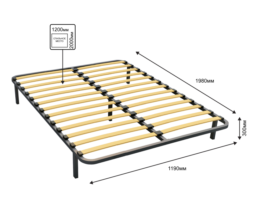 Ортопедические основания, Ортопедическое основание 120х200 см