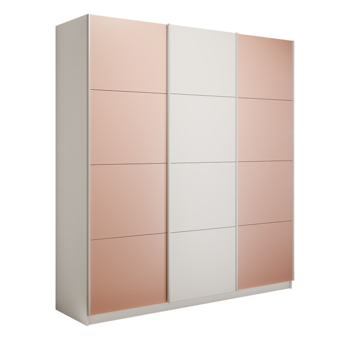 Шкафы-купе 3-х дверные, Шкаф-купе Прайм 3-х дверный Стекла пудра/ДСП/Доводчики 180х57х230