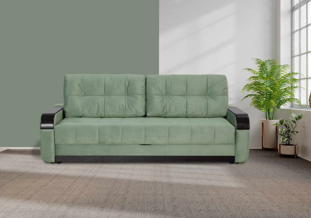 Диваны кровати со спальным местом, Прямой диван Татьяна 5 БД, еврокнижка, велюр