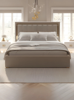 Мягкая кровать, Кровать Валенсия с подъемным механизмом 180х200 см велюр, золото