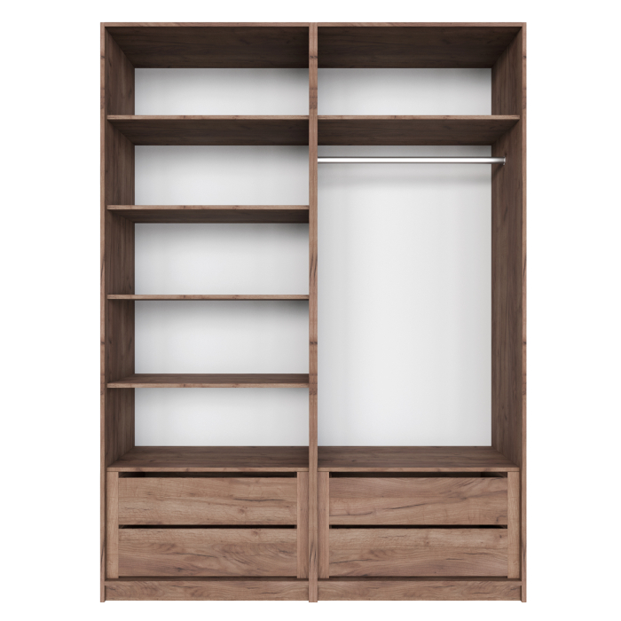 Шкафы распашные, Шкаф распашной Е1 Локер 162х52.5х220 см,с полками и двумя модулями