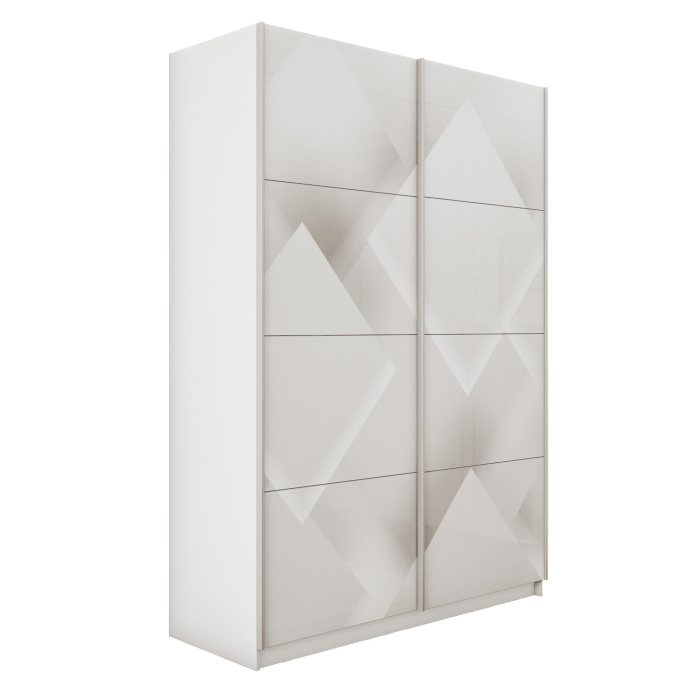 Шкафы-купе 2-х дверные, Шкаф-купе Прайм 2-х дверный Фотопечать Квадраты Стекла/Доводчики 160х57х230