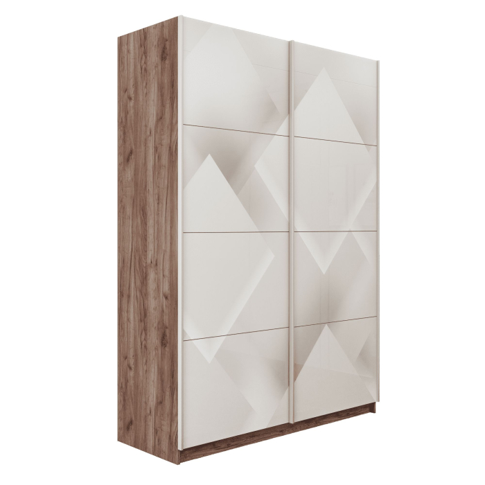 Шкафы-купе 2-х дверные, Шкаф-купе Прайм 2-х дверный Фотопечать Квадраты Стекла/Доводчики 140х57х230