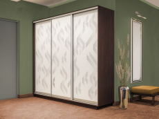 Шкафы-купе 3-х дверные, Шкаф-купе Экспресс 3-х дверный Фотопечать Ленты Стекла 240х45х220