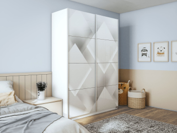 Шкаф-купе Прайм 2-х дверный Фотопечать Квадраты Стекла/Доводчики 160х57х230