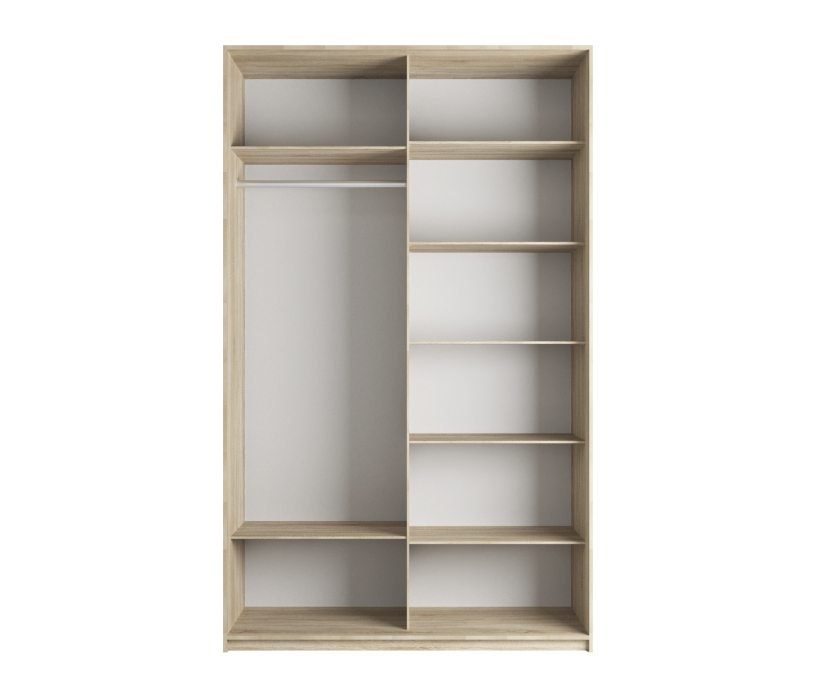 Шкафы-купе 2-х дверные, Шкаф Прайм дуо ДСП+зеркало 2300 х 1200 х 570