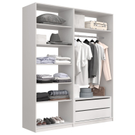 Гардеробные, Прямая гардеробная система с полками и модулем MOD_COMPL