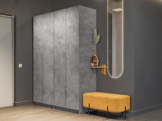 Шкафы распашные, Распашной шкаф Локер 800+800 (Гармошка с системой Push to Move/Левый) с полками слева